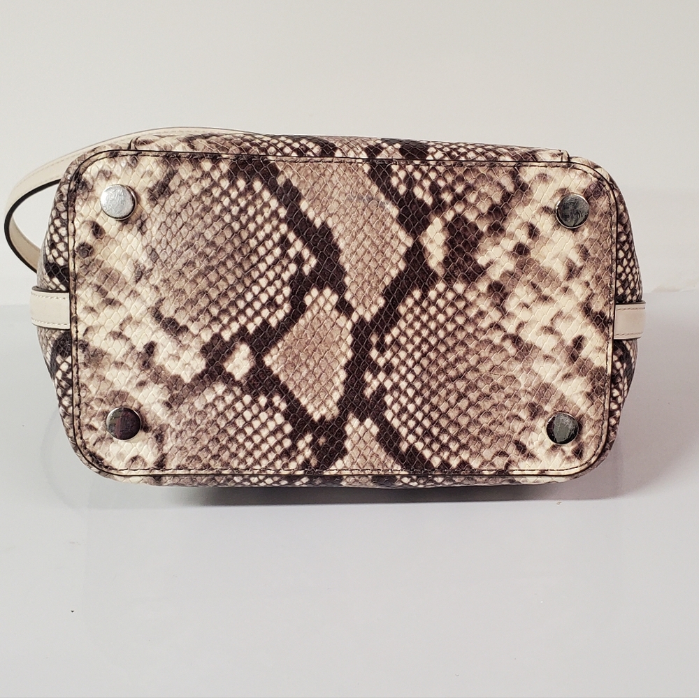 Michael Kors Dottie Python Leather Large Bucket Purse - Picture 10 of 11